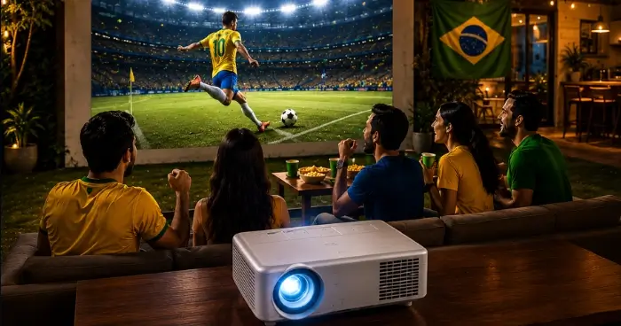 Projetores para assistir à Copa com experiência imersiva