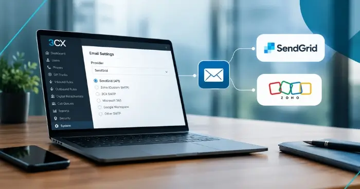 3CX V20 Update 10: SendGrid ou Zoho?
