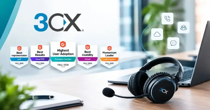 3CX conquista 39 selos no G2 Fall 2026 | Plantec
